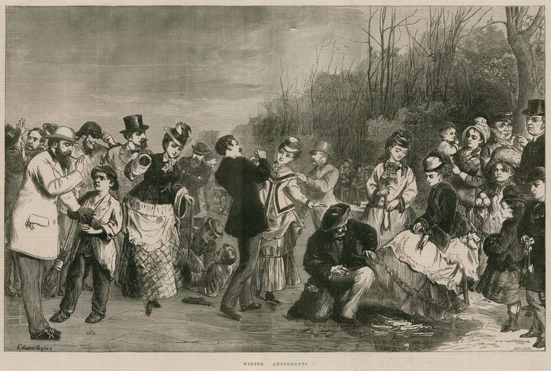 Vinterforlystelser - skøyter i Hyde Park, London av Edward Hughes