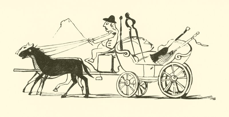 Kosten, spaden, pokeren og tangen (gravering) av Edward Lear