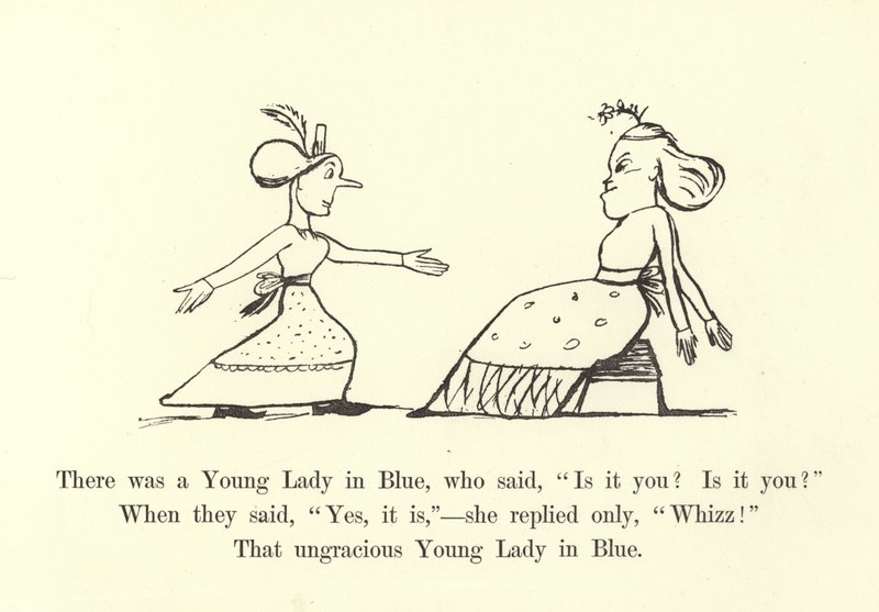 Det var en ung dame i blått som sa: Er det deg Er det deg av Edward Lear