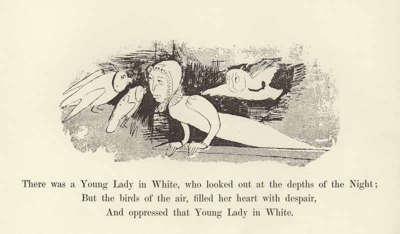 Det var en ung dame i hvitt, som så ut på dypet av natten av Edward Lear