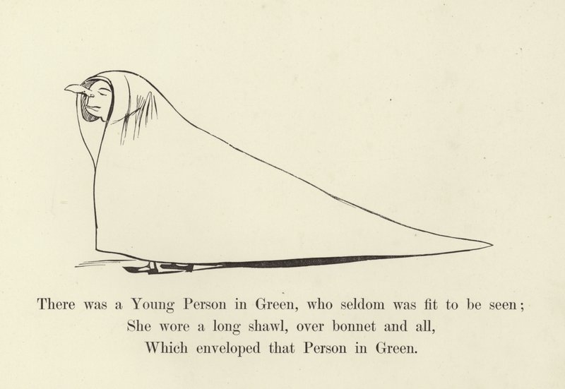 Det var en ung person i grønt, som sjelden var i stand til å bli sett av Edward Lear