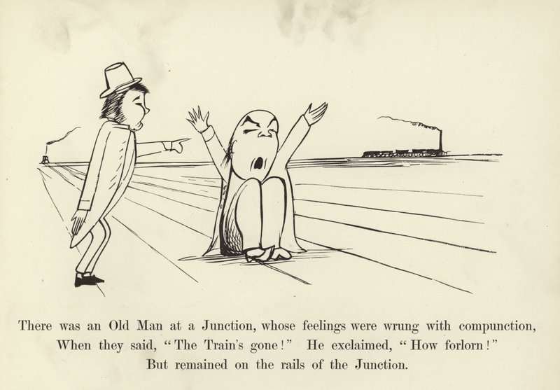 Det var en gammel mann ved et veikryss, hvis følelser var galt med hensyn av Edward Lear
