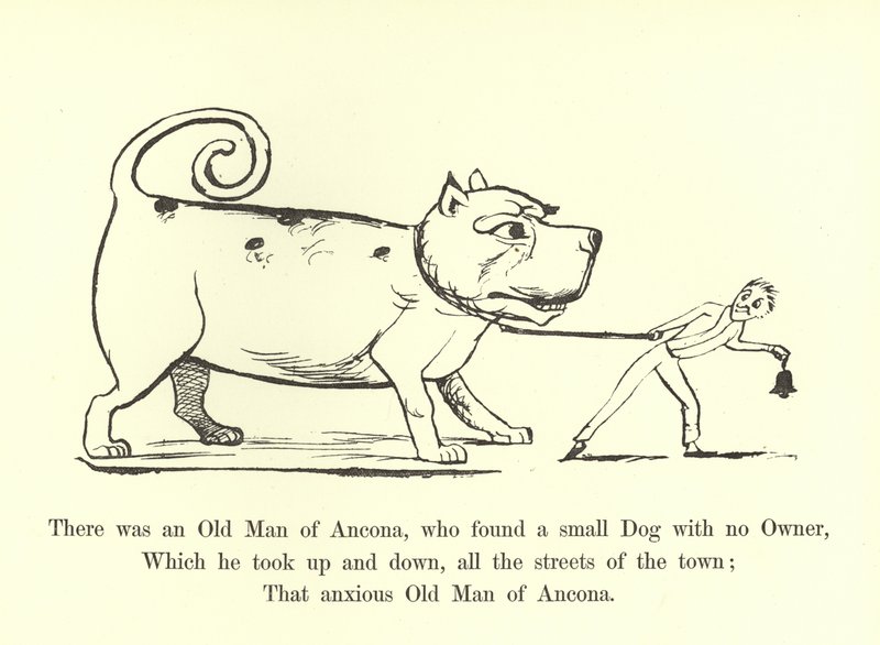 Det var en gammel mann fra Ancona, som fant en liten hund uten eier av Edward Lear