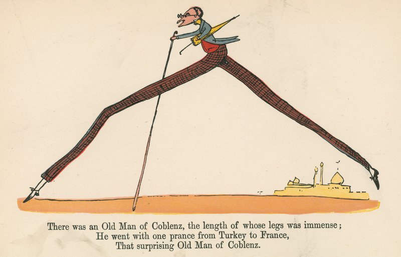 Det var en gammel mann fra Coblenz, hvis ben var enorme, fra 