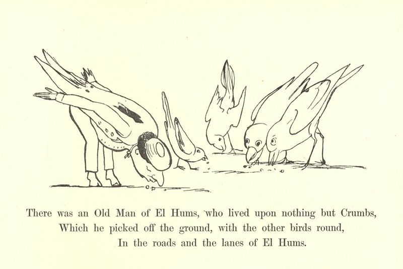 Det var en gammel mann fra El Hums, som ikke levde på annet enn Crumbs av Edward Lear