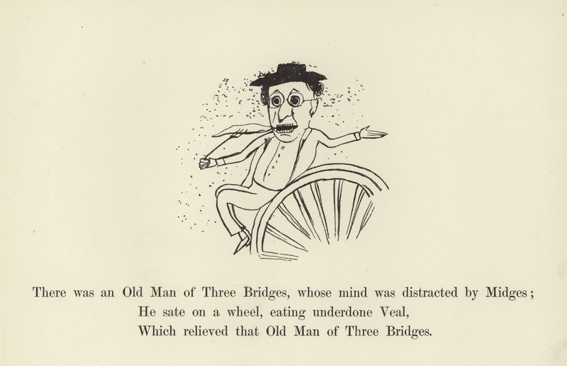 Det var en gammel mann med tre broer, hvis sinn ble distrahert av Midges av Edward Lear