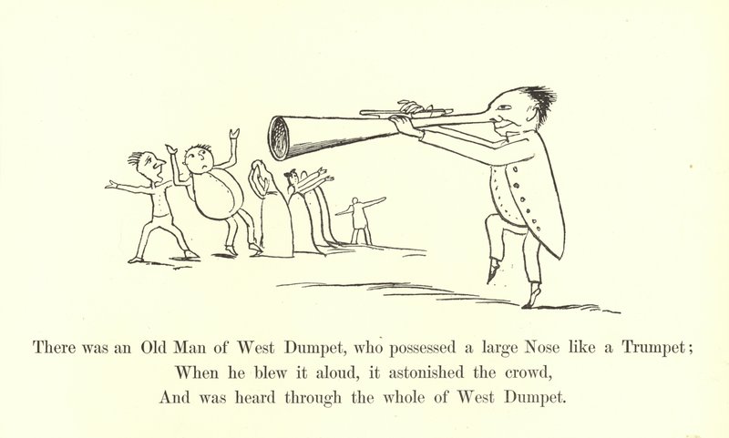 Det var en gammel mann fra West Dumpet, som hadde en stor nese som en trompet av Edward Lear