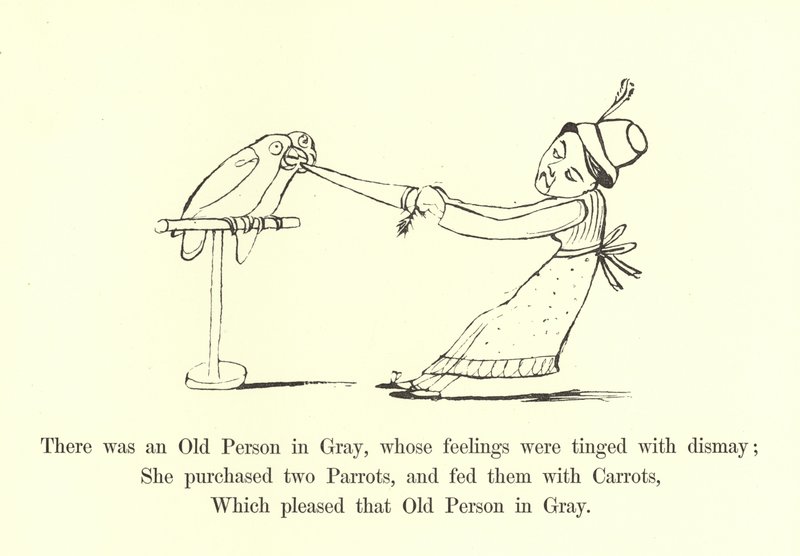 Det var en gammel person i grått, hvis følelser var preget av forferdelse av Edward Lear