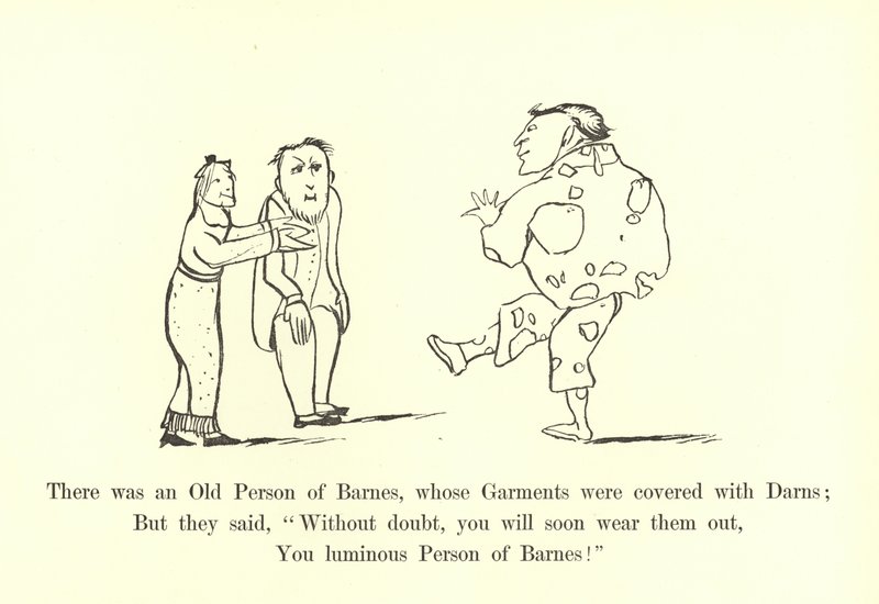 Det var en gammel person fra Barnes, hvis klær var dekket med Darns av Edward Lear