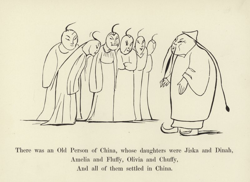 Det var en gammel person i Kina, hvis døtre var Jiska og Dinah av Edward Lear