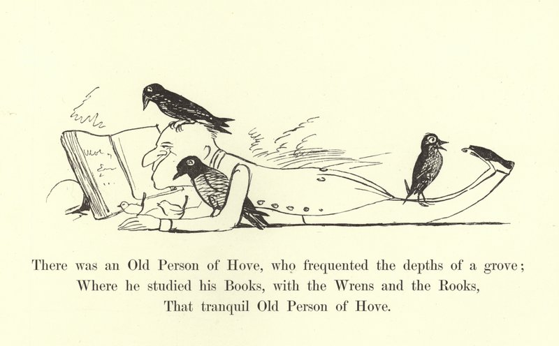 Det var en gammel person fra Hove, som besøkte dypet av en lund av Edward Lear