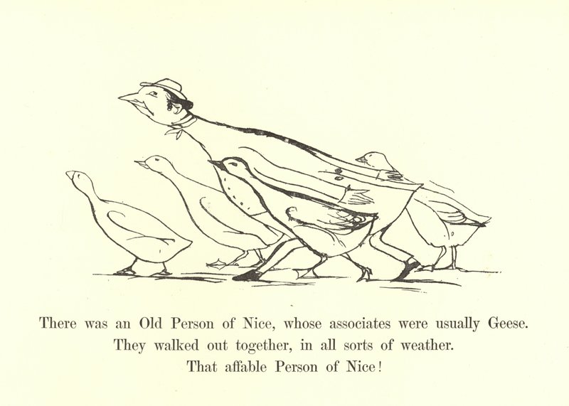 Det var en gammel person fra Nice, hvis medarbeidere vanligvis var gjess av Edward Lear