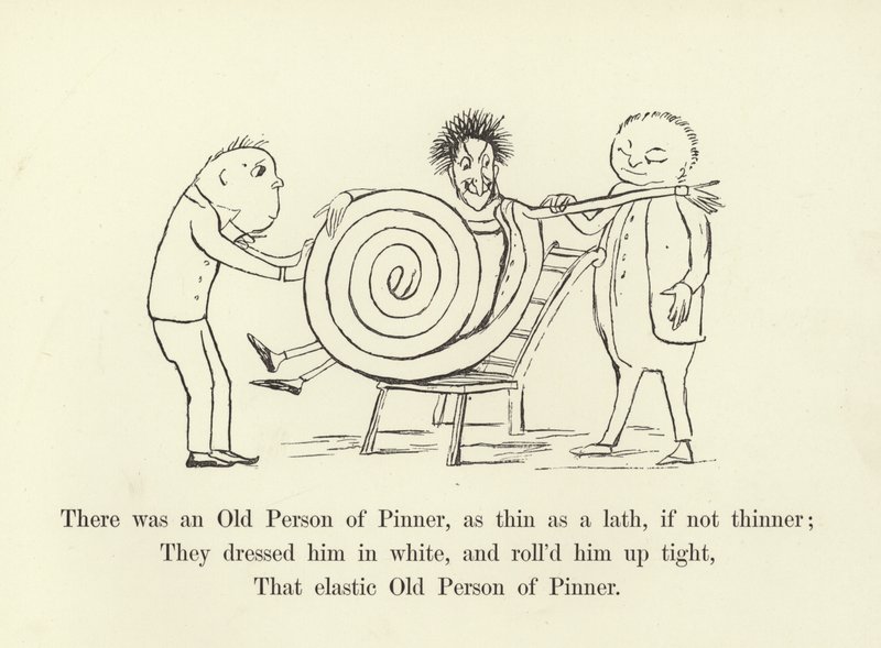 Det var en gammel person av Pinner, tynn som en lekte, om ikke tynnere av Edward Lear