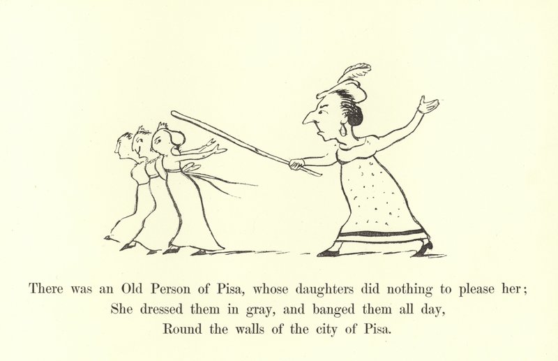 Det var en gammel person i Pisa, hvis døtre ikke gjorde noe for å glede henne av Edward Lear