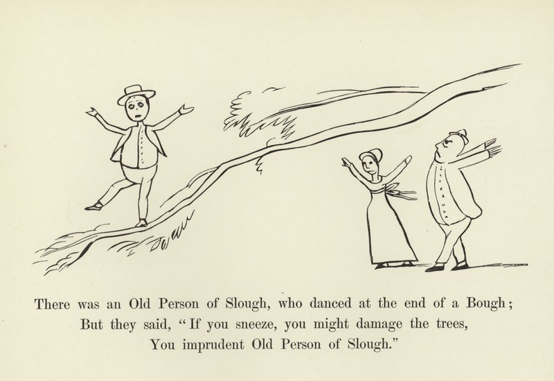 Det var en gammel person fra Slough, som danset på slutten av en gren av Edward Lear