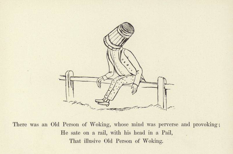 Det var en gammel person fra Woking, hvis sinn var pervers og provoserende av Edward Lear