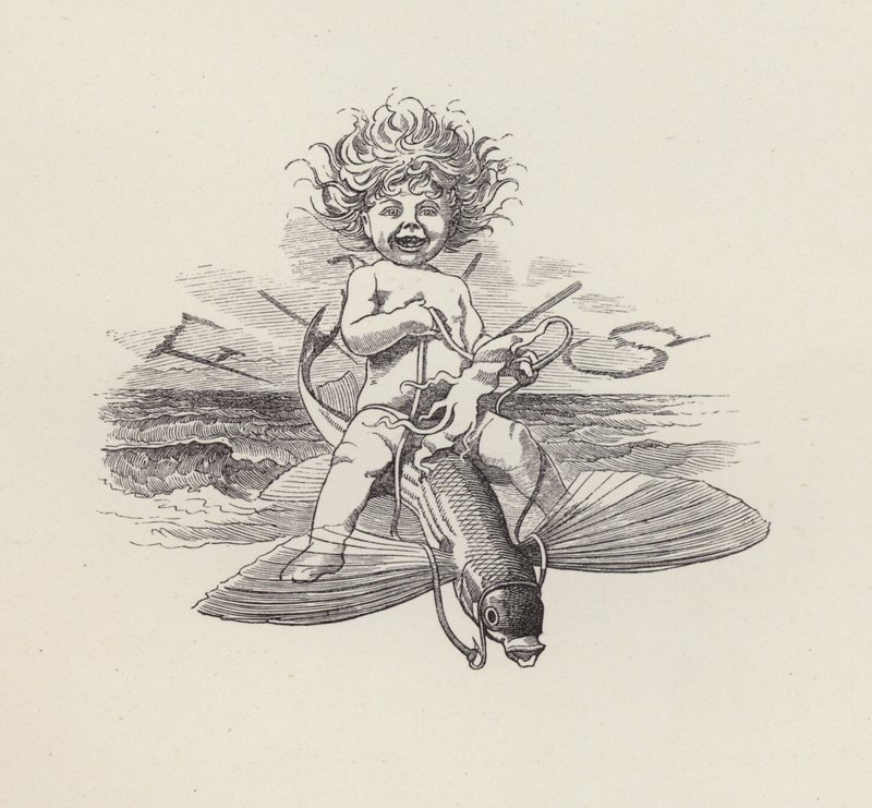 Illustrasjon for The Water-Babies av Charles Kingsley (gravering) av Edward Linley (after) Sambourne