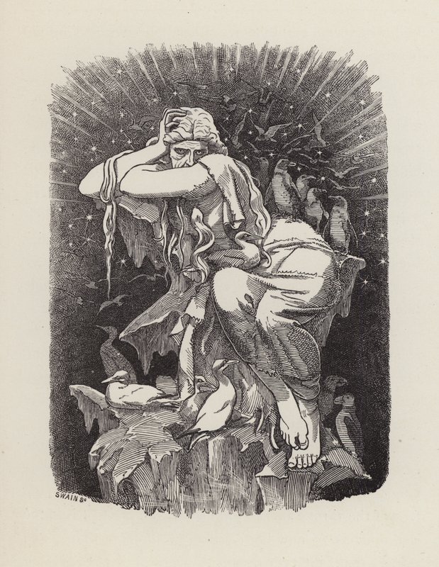 Illustrasjon for The Water-Babies av Charles Kingsley (gravering) av Edward Linley (after) Sambourne