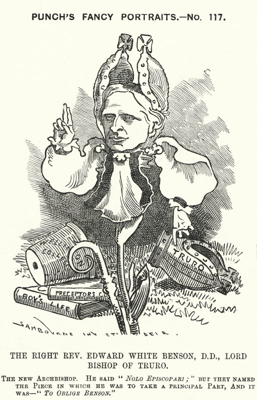 Punch tegneserie: Edward White Benson, engelsk biskop (gravering) av Edward Linley (after) Sambourne