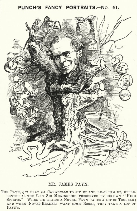 Punch tegneserie: James Payn, engelsk forfatter (gravering) av Edward Linley (after) Sambourne
