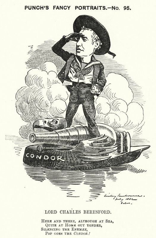 Punch tegneserie: Lord Charles Beresford, anglo-irsk admiral og konservativ politiker (gravering) av Edward Linley (after) Sambourne