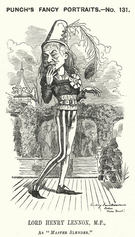 Punch tegneserie: Lord Henry Lennox, engelsk konservativ politiker (gravering) av Edward Linley (after) Sambourne