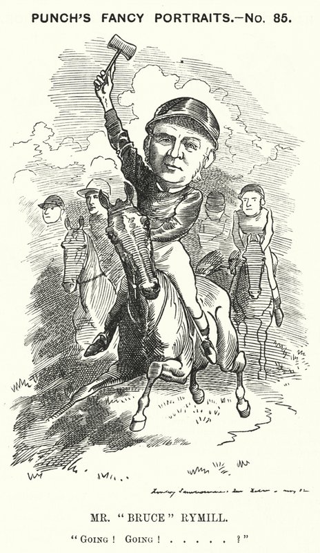 Punch tegneserie: Mr "Bruce" Rymill (gravering) av Edward Linley (after) Sambourne