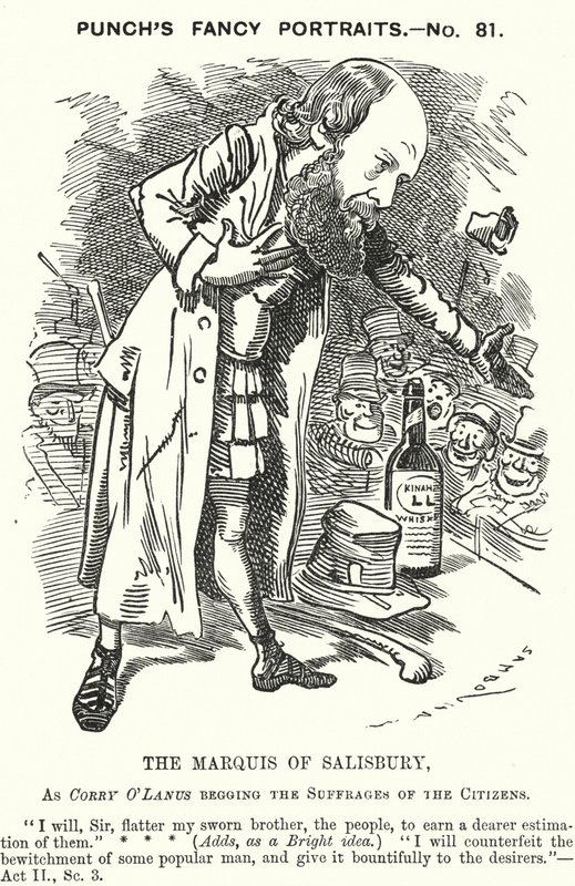 Punch tegneserie: Robert Gascoyne-Cecil, 3rd Marquess of Salisbury, engelsk konservativ politiker (gravering) av Edward Linley (after) Sambourne