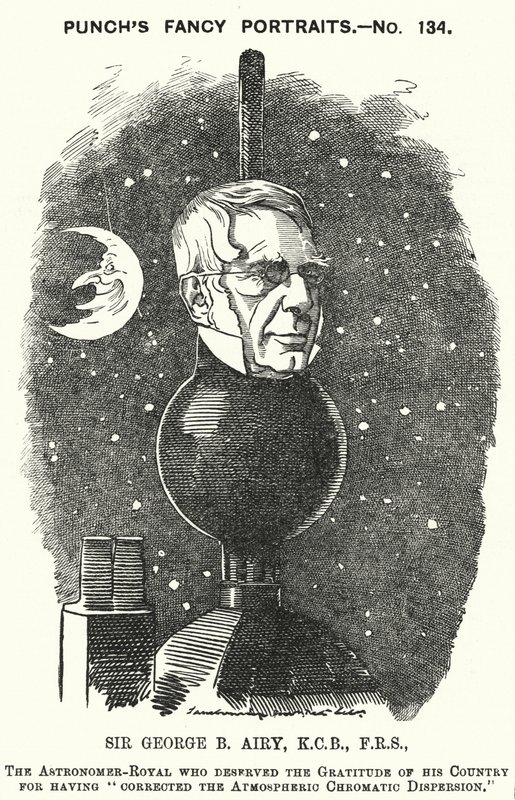 Punch tegneserie: Sir George Biddell Airy, engelsk astronom Royal (gravering) av Edward Linley (after) Sambourne