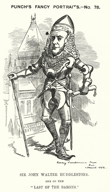 Punch tegneserie: Sir John Walter Huddleston, engelsk advokat og dommer (gravering) av Edward Linley (after) Sambourne