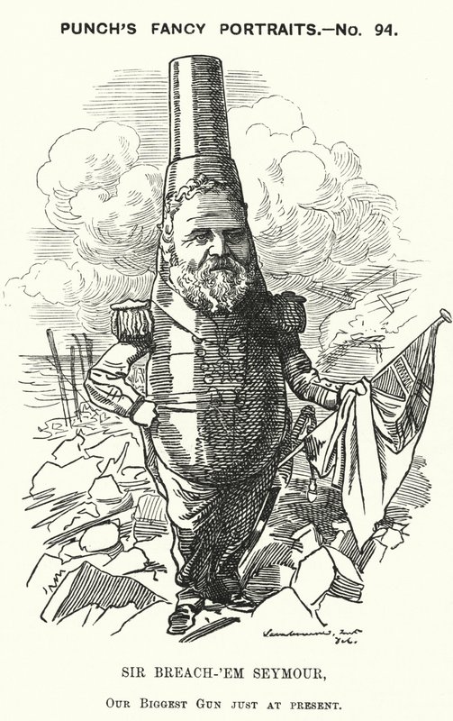 Punch tegneserie: Sir Michael Seymour, britisk admiral (gravering) av Edward Linley (after) Sambourne