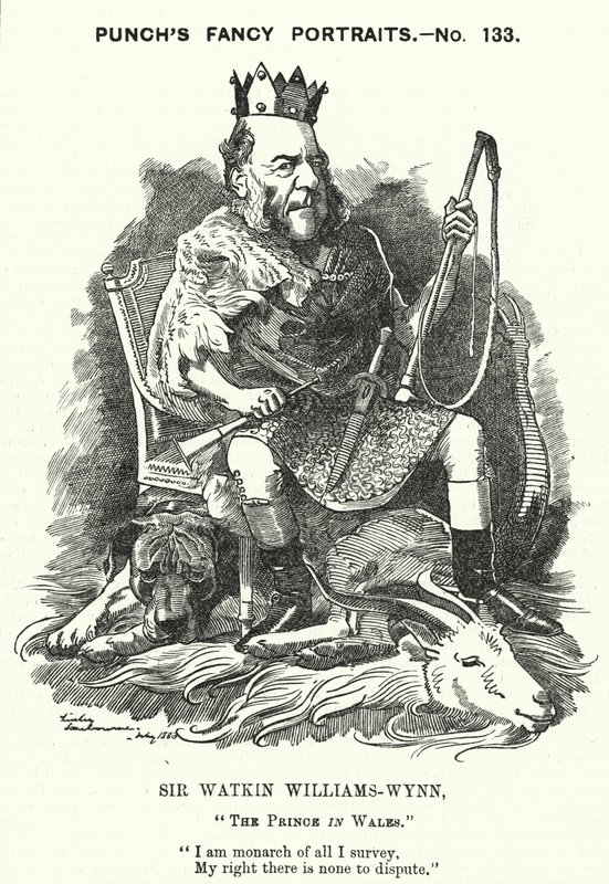 Punch tegneserie: Sir Watkin Williams-Wynn, 6. Baronet, walisisk konservativ politiker (gravering) av Edward Linley (after) Sambourne
