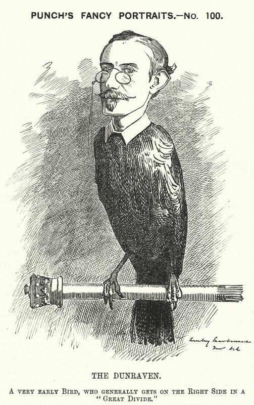 Punch tegneserie: Windham Wyndham-Quin, 4. jarl av Dunraven og Mount-Earl, anglo-irsk journalist, grunneier og konservativ politiker (gravering) av Edward Linley (after) Sambourne