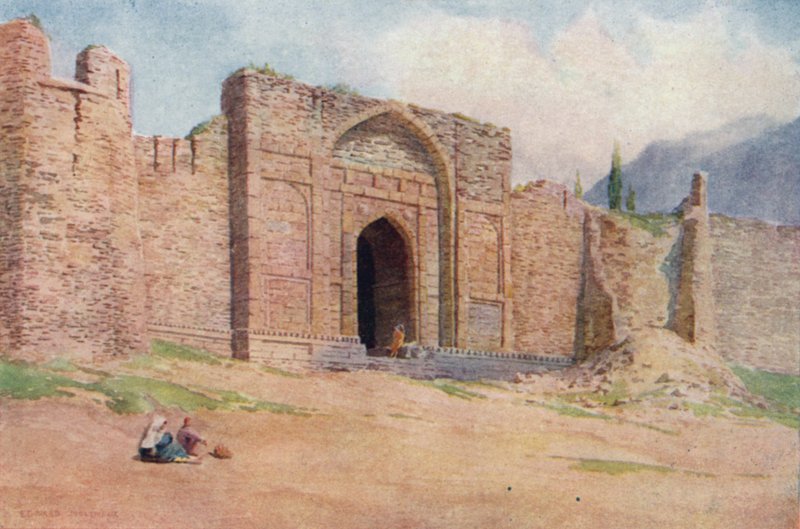 Porten til den ytre muren, Hari Parbat Fort, Srinagar av Edward Mary Joseph Molyneux