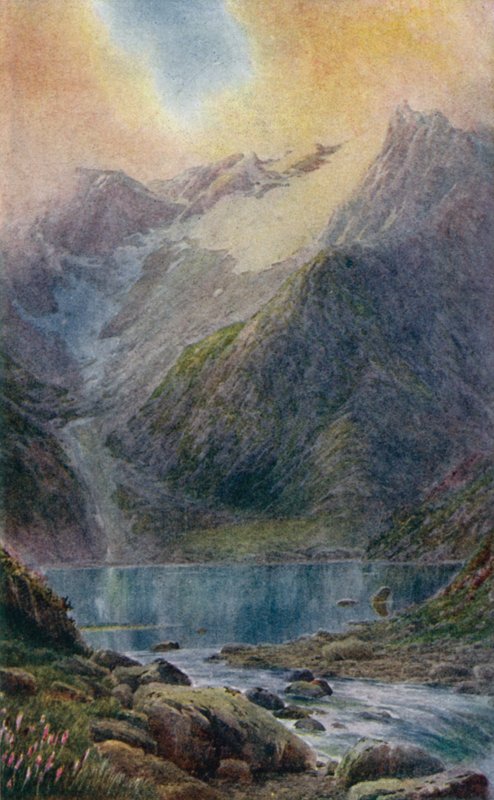 Lake Shisha Nag og solnedgang av Edward Mary Joseph Molyneux