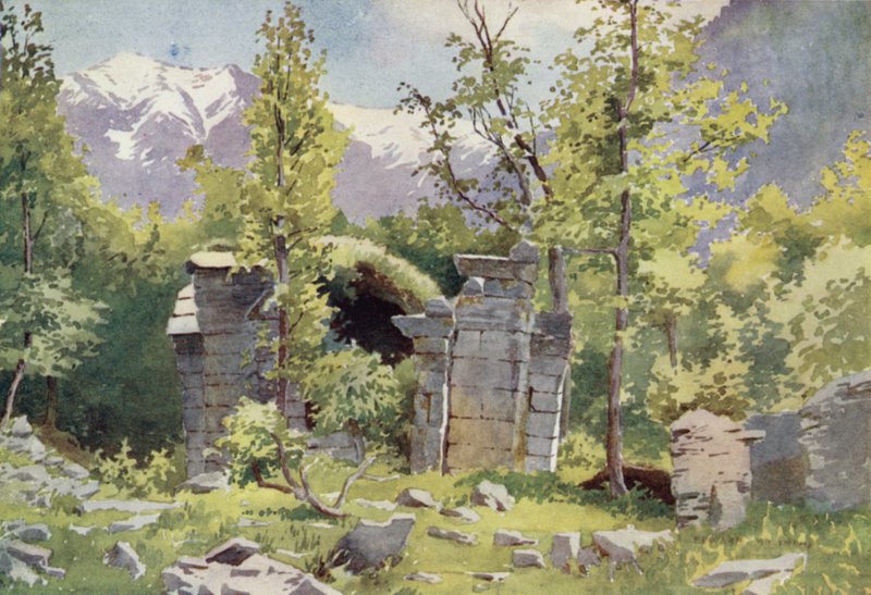 Ruiner av templer, Wangat, Sind-dalen av Edward Mary Joseph Molyneux