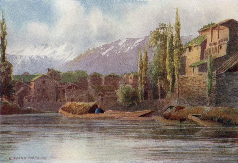 Vårflom i Kutical-kanalen, Srinagar av Edward Mary Joseph Molyneux