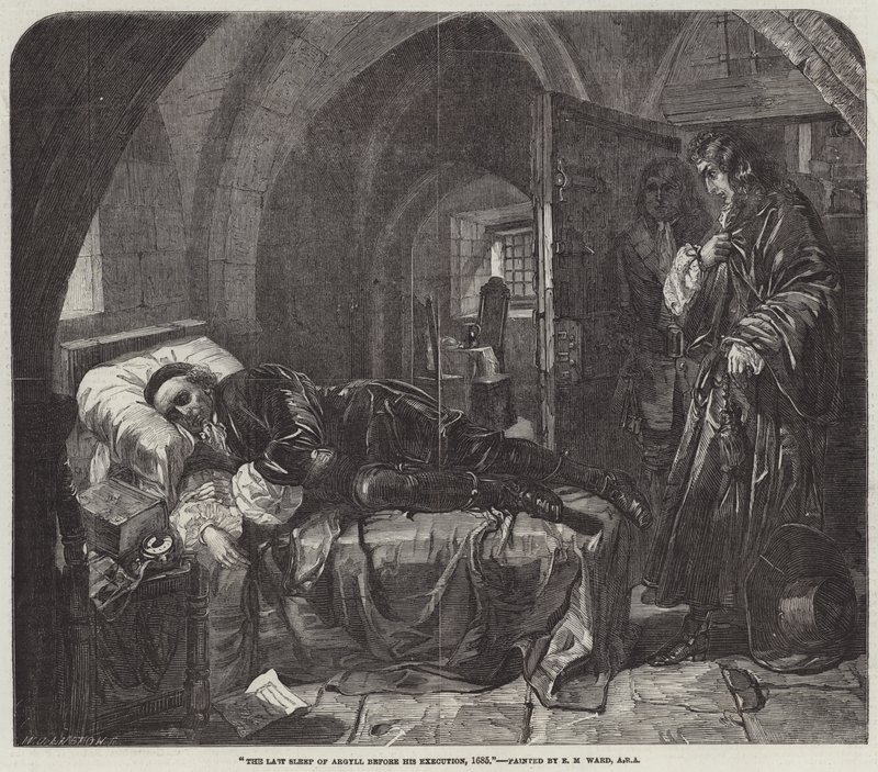 The Last Sleep of Argyll før hans henrettelse, 1685 av Edward Matthew Ward