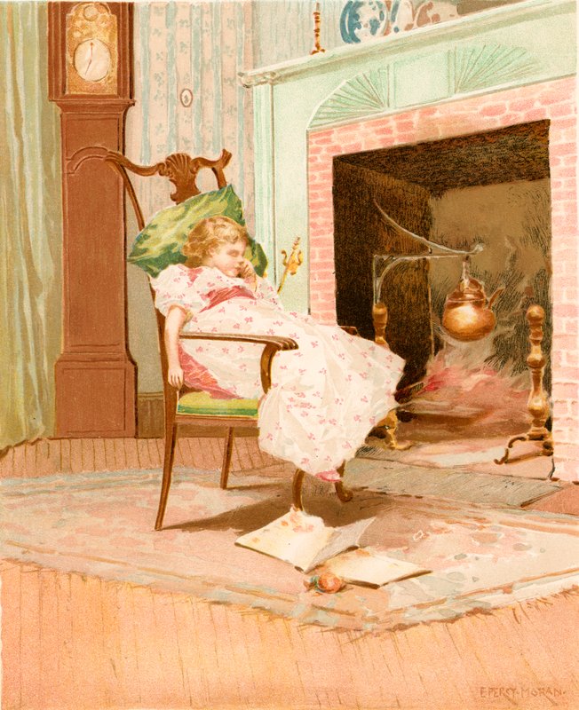 Drømmer foran den gamle peisen av Edward Percy Moran