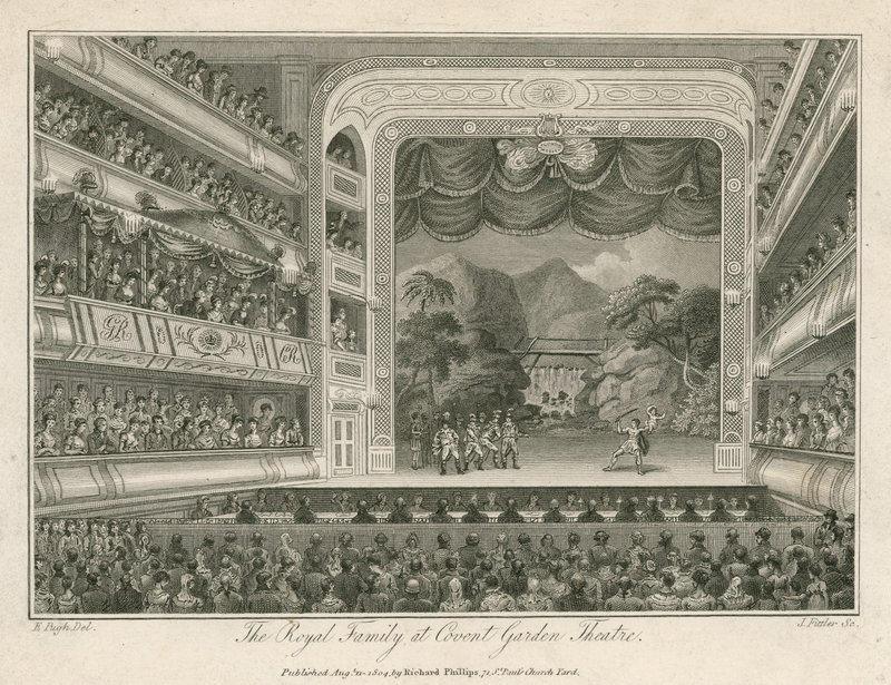 Kongefamilien ved Covent Garden Theatre, London av Edward Pugh