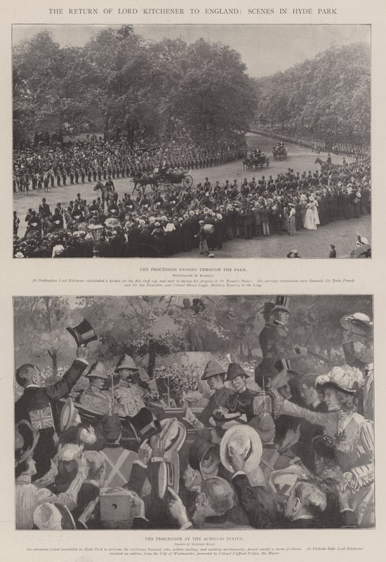 The Return of Lord Kitchener til England, Scener i Hyde Park av Edward Read