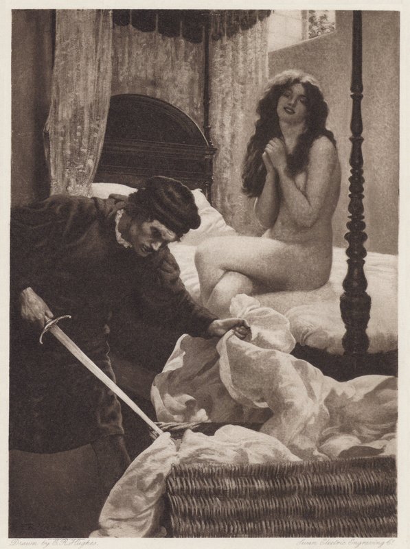 Il Pecorone: Day I, Novel II, A Lesson in Love (litho) av Edward Robert Hughes