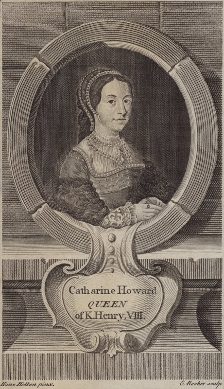Catherine Howard, femte kone til kong Henry VIII (gravering) av Edward Rooker