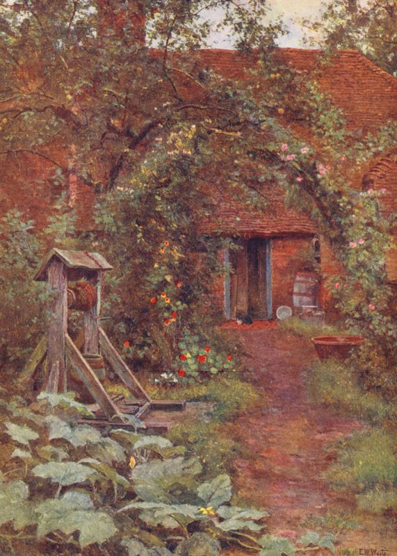 Den dype, kjølige brønnen (farge litho) av Edward Wilkins Waite