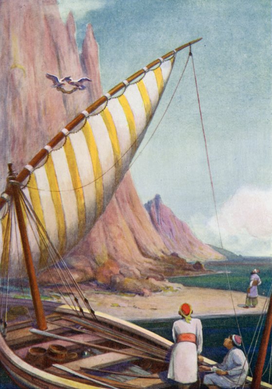 Himmelens fugler kom, grep ham og bar ham til toppen av fjellet av Edwin Arthur Norbury