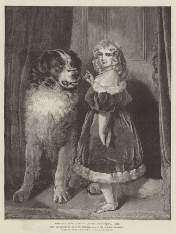 Prinsesse Mary av Cambridge (hertuginne av Teck) som barn, i den viktorianske utstillingen av Edwin Landseer