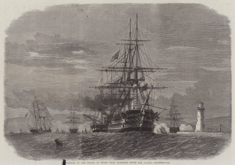 Prinsen av Wales avreise fra Plymouth Sound til Canada av Edwin Weedon