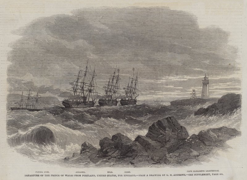 Prinsen av Wales avreise fra Portland, USA, til England av Edwin Weedon