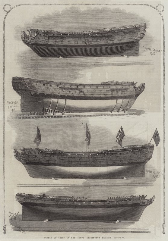 Modeller av skip i South Kensington Museum av Edwin Weedon