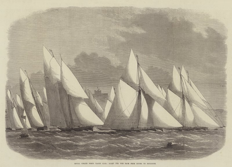 Royal Cinque Ports Yacht Club, start for løpet fra Dover til Boulogne av Edwin Weedon